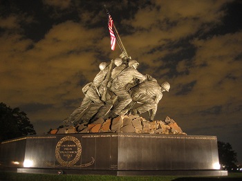 Marine Corps Memorial at Night