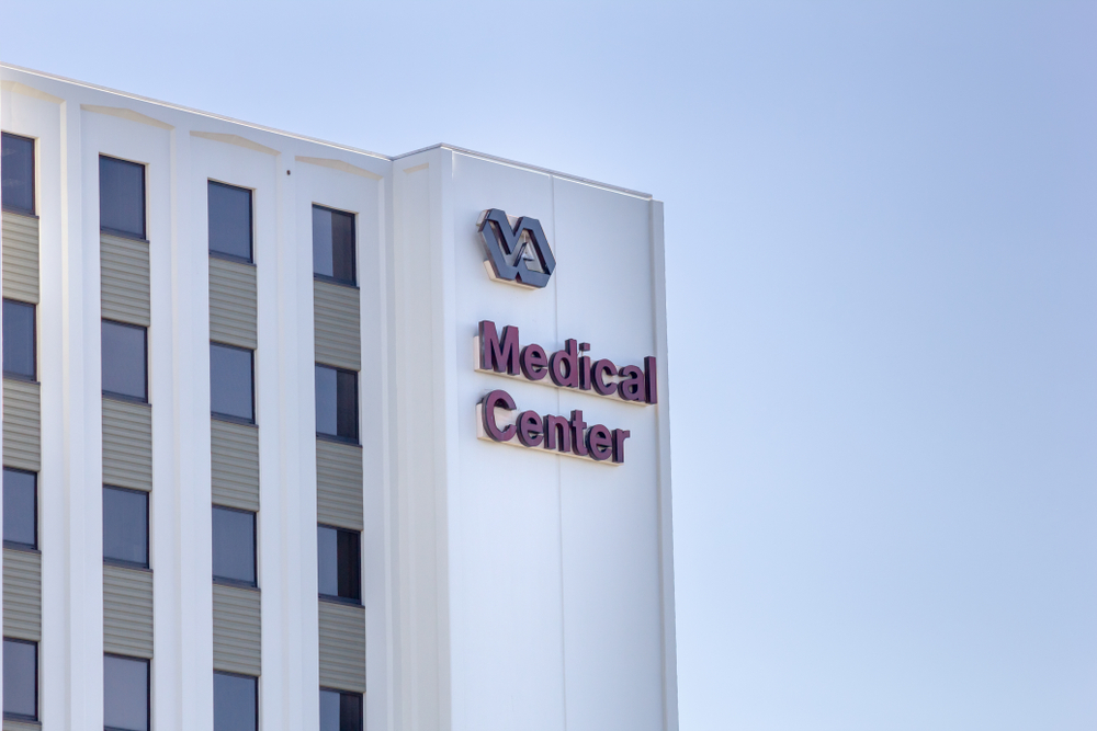 A building front sign for the VA Medical Center