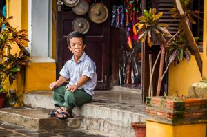 a man affected by agent orange, toxic chemical that was used during Vietnamese war